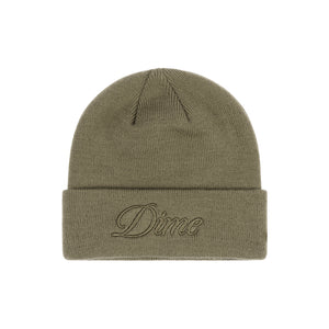 Dime Cursive Beanie - Military Green