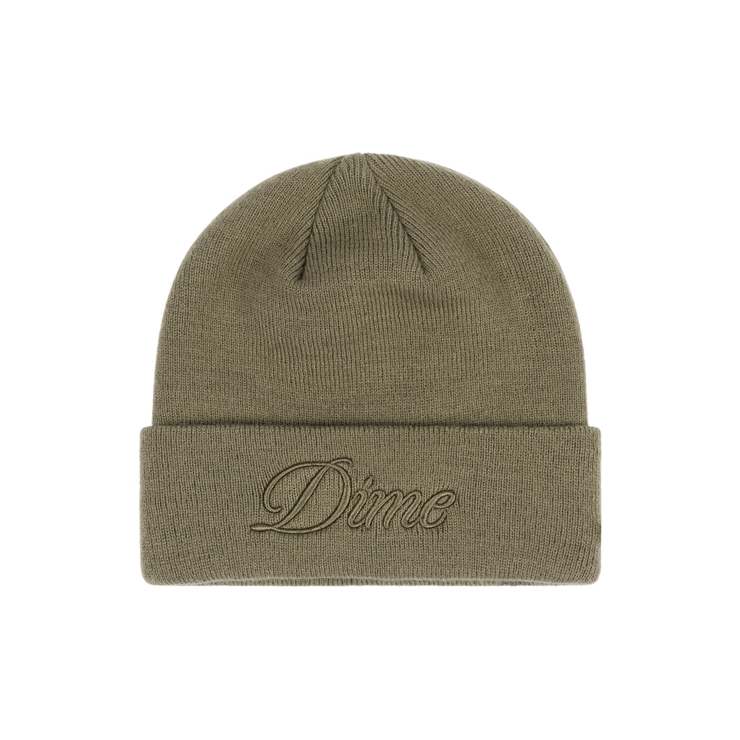 Dime Cursive Beanie - Military Green