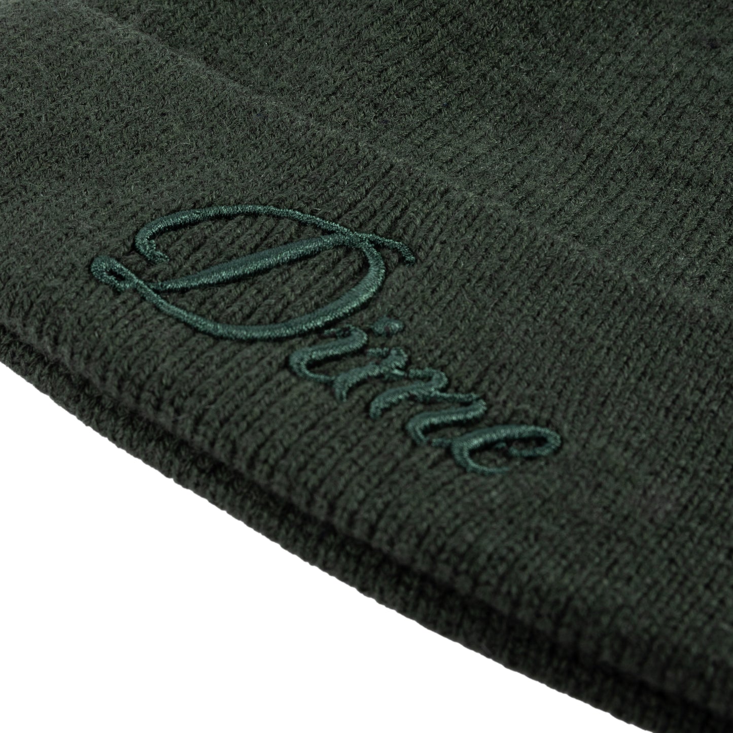 Dime Cursive Wool Fold Beanie - Forest