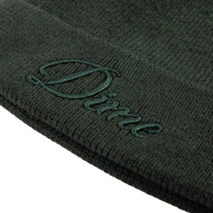 Dime Cursive Wool Fold Beanie - Forest