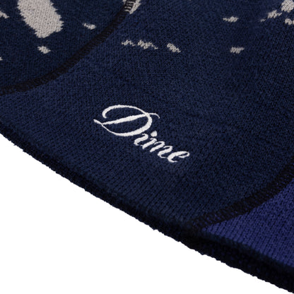 Dime Reverse Stitch Skully Beanie - Navy