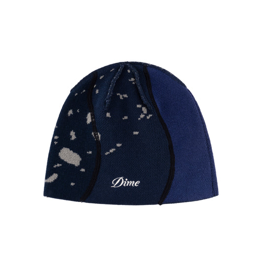 Dime Reverse Stitch Skully Beanie - Navy