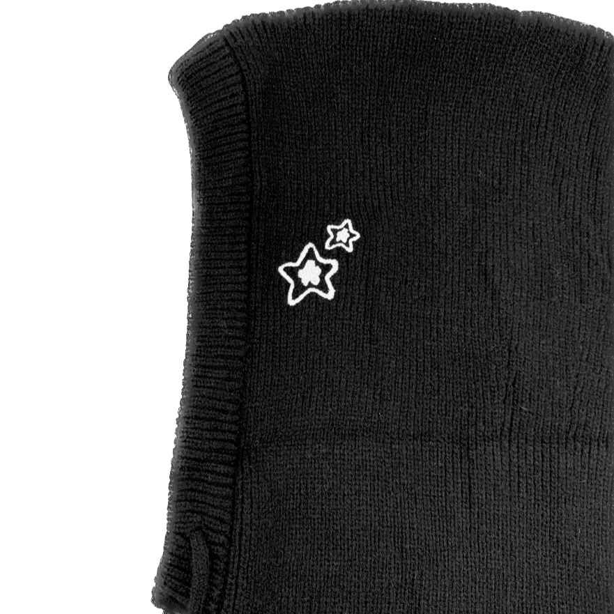 Star Team Knit Balaclava - Black