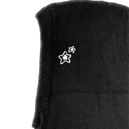 Star Team Knit Balaclava - Black