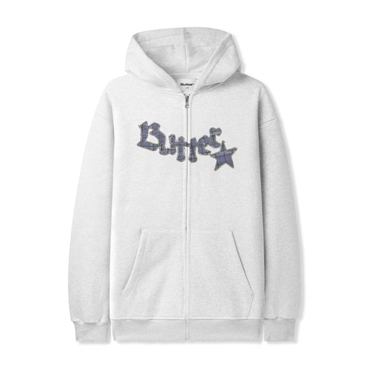 Butter Goods Edge Applique Zip-Thru Hoodie - Ash