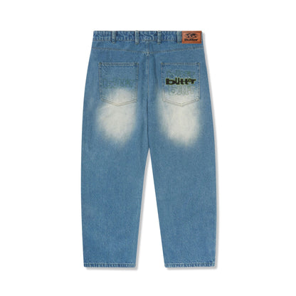 Butter Goods Warped Denim Jeans - Washed Mid Blue