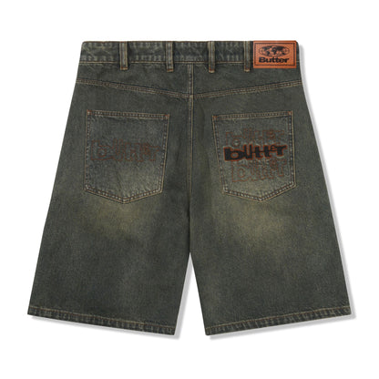 Butter Goods Warped Denim Shorts - Dirty Wash Indigo