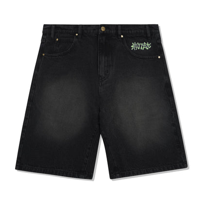 Butter Goods Ink Denim Shorts - Worn Black