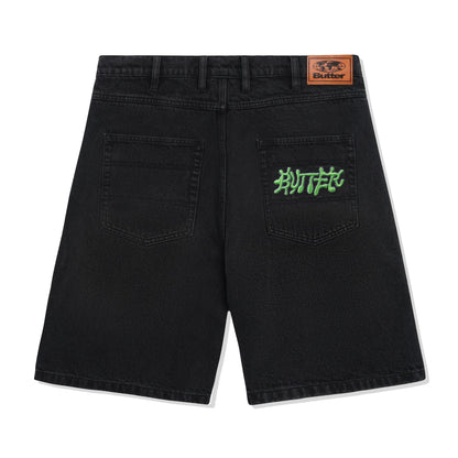 Butter Goods Ink Denim Shorts - Worn Black