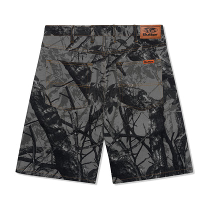 Butter Goods Foliage Camo Denim Shorts - Black