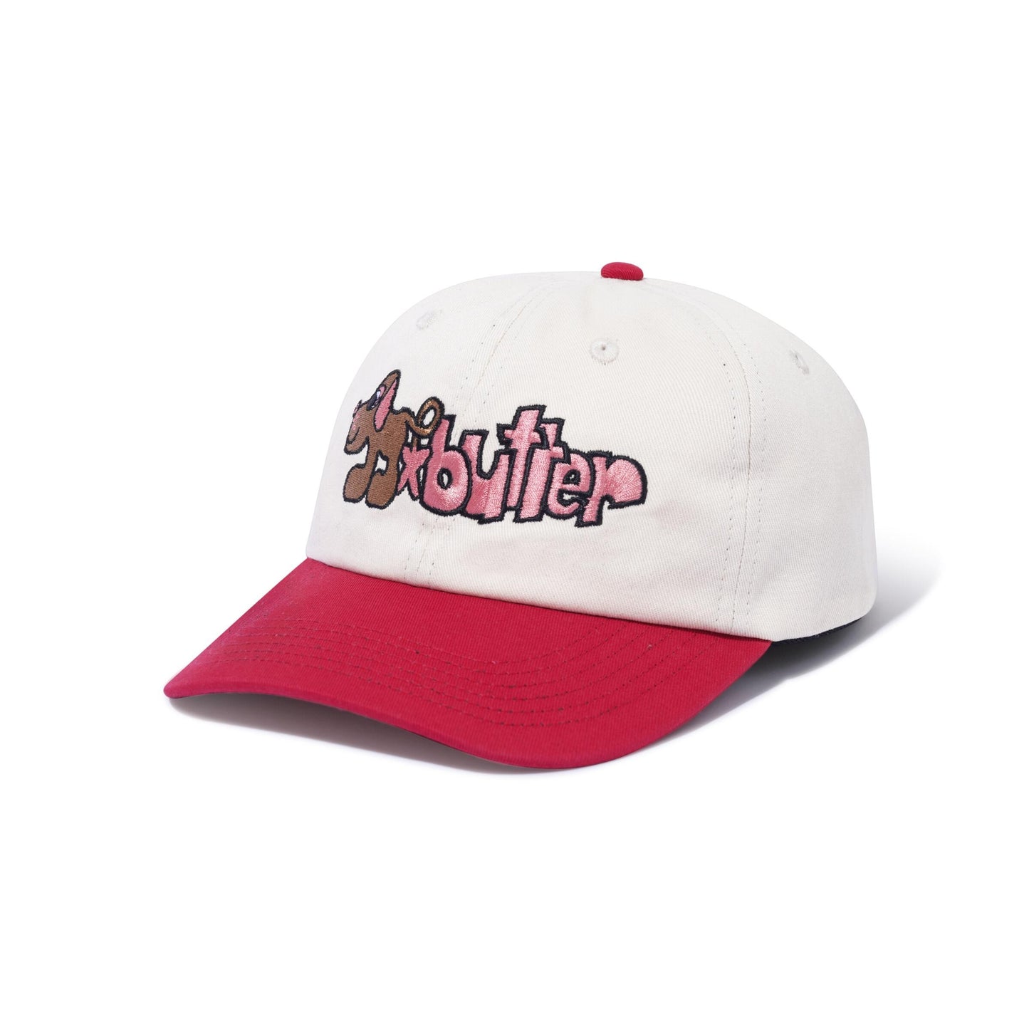 Butter Goods Pooch 6 Panel Cap - Natural / Cherry