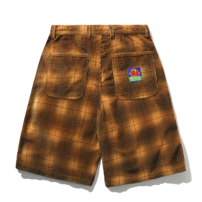 Butter Goods Cord Work Shorts - Mustard Plaid