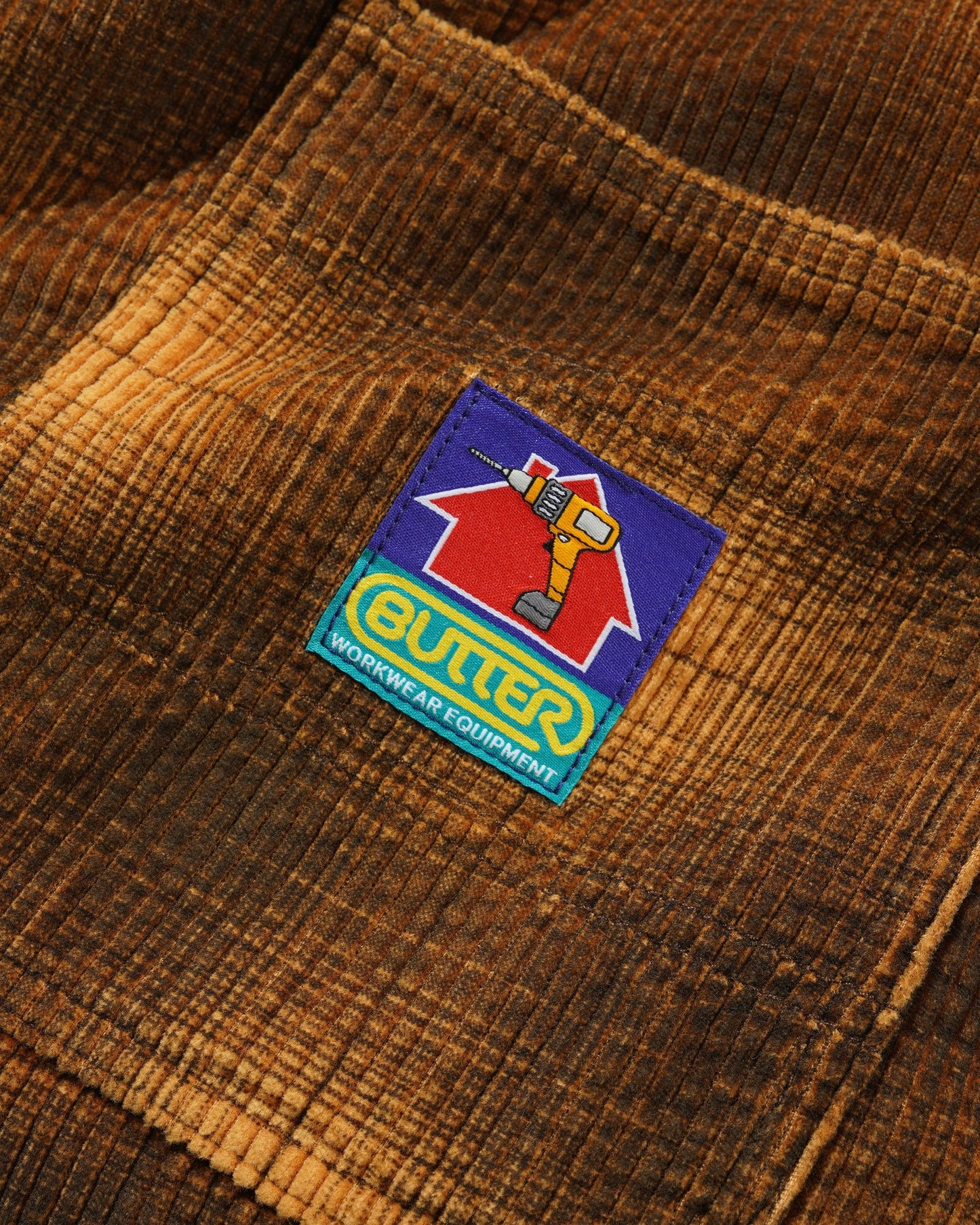 Butter Goods Cord Work Shorts - Mustard Plaid