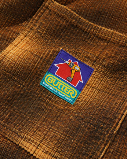 Butter Goods Cord Work Shorts - Mustard Plaid