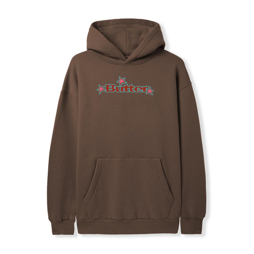 Butter Goods Star Logo Pullover Hoodie - Washed Brown