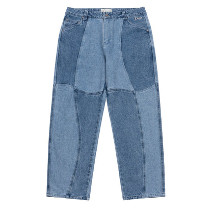 Dime Blocked Relaxed Denim Pants - Blue Washed