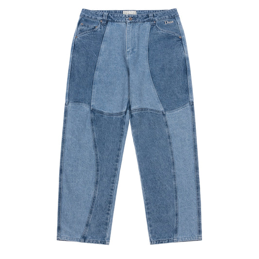 Dime Blocked Relaxed Denim Pants - Blue Washed