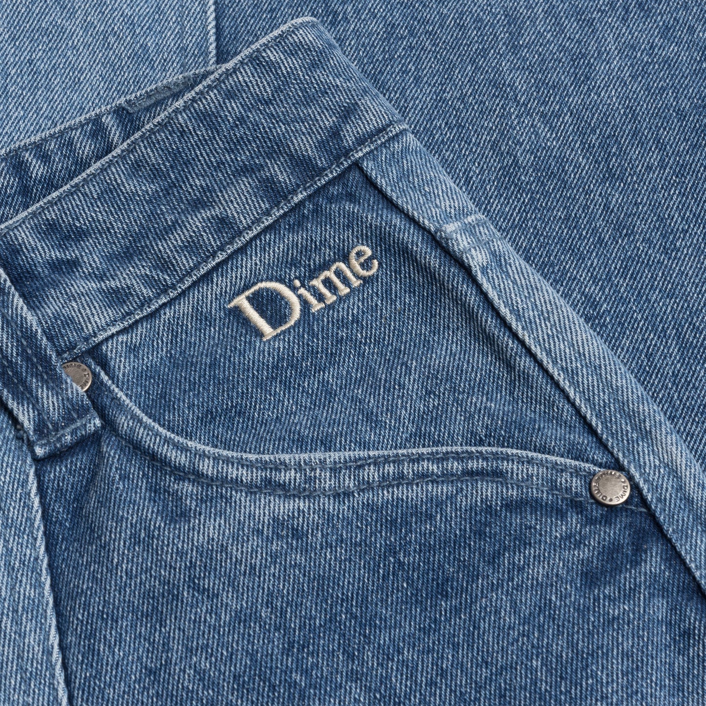 Dime Blocked Relaxed Denim Pants - Blue Washed