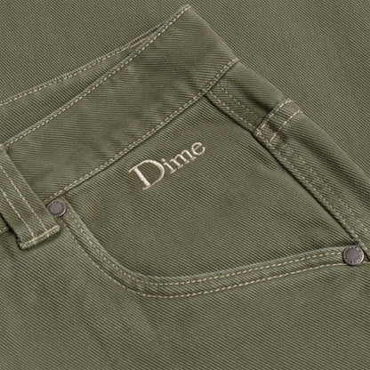 Dime Classic Relaxed Denim Pants - Green Washed