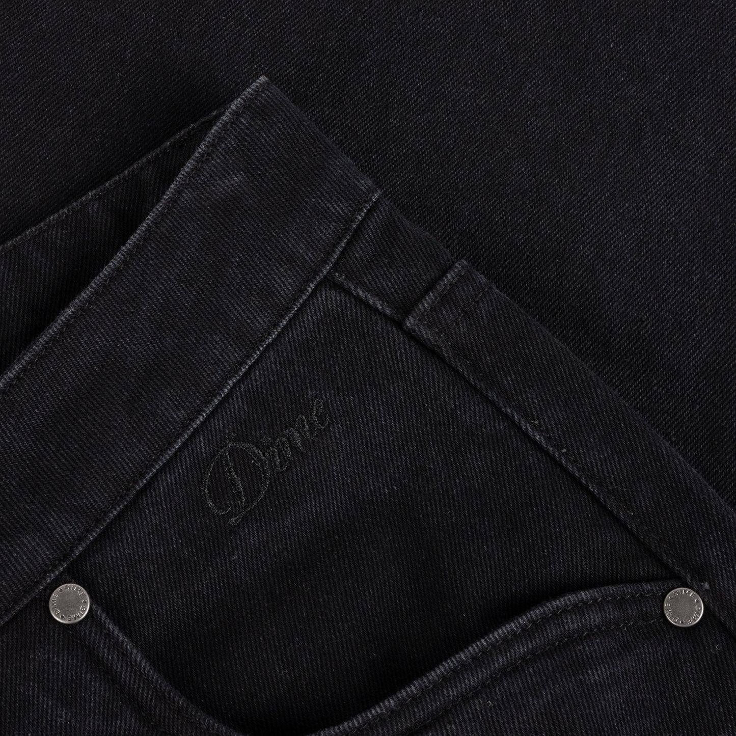 Dime Baggy Denim Pants - Black