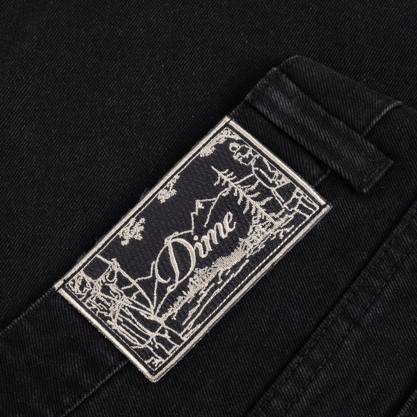 Dime Baggy Denim Pants - Black