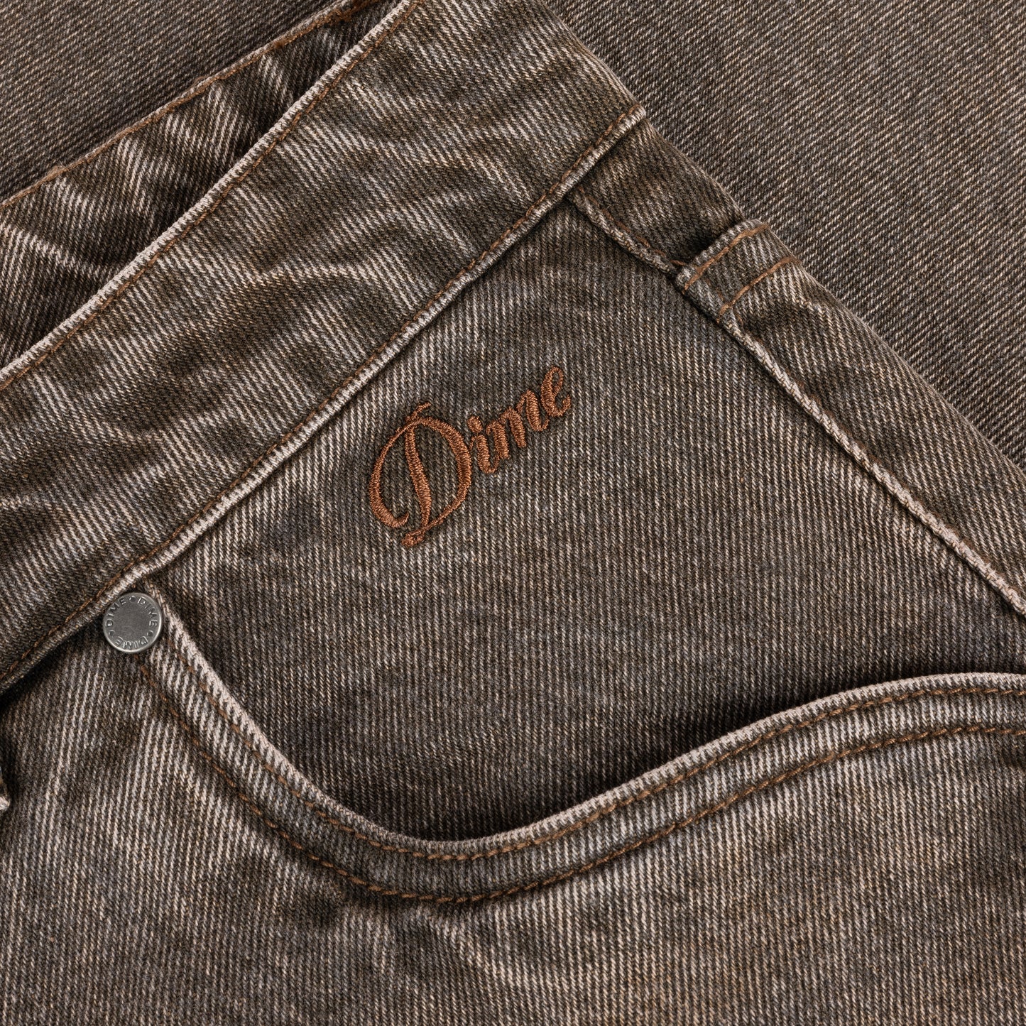 Dime Baggy Denim Pants - Sandblasted Brown