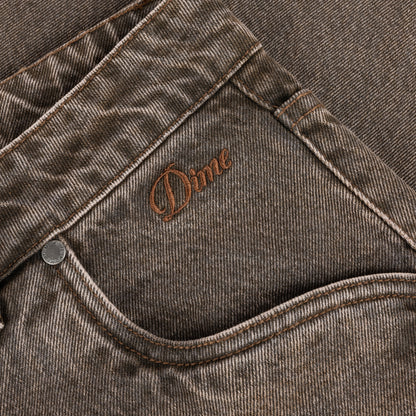 Dime Baggy Denim Pants - Sandblasted Brown