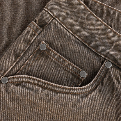 Dime Baggy Denim Pants - Sandblasted Brown