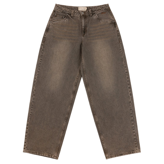 Dime Baggy Denim Pants - Sandblasted Brown