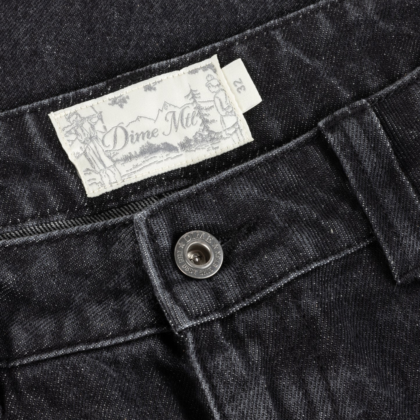 Dime Relaxed Denim Pants - Sandblasted Black