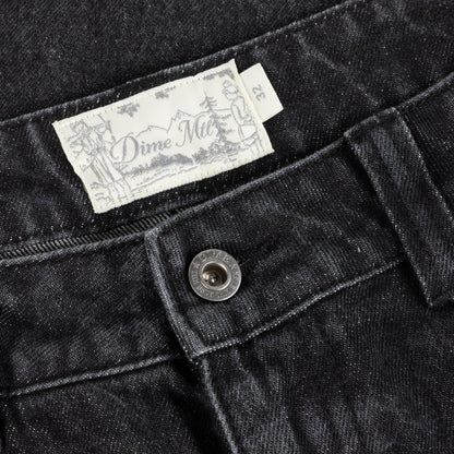 Dime Relaxed Denim Pants - Sandblasted Black