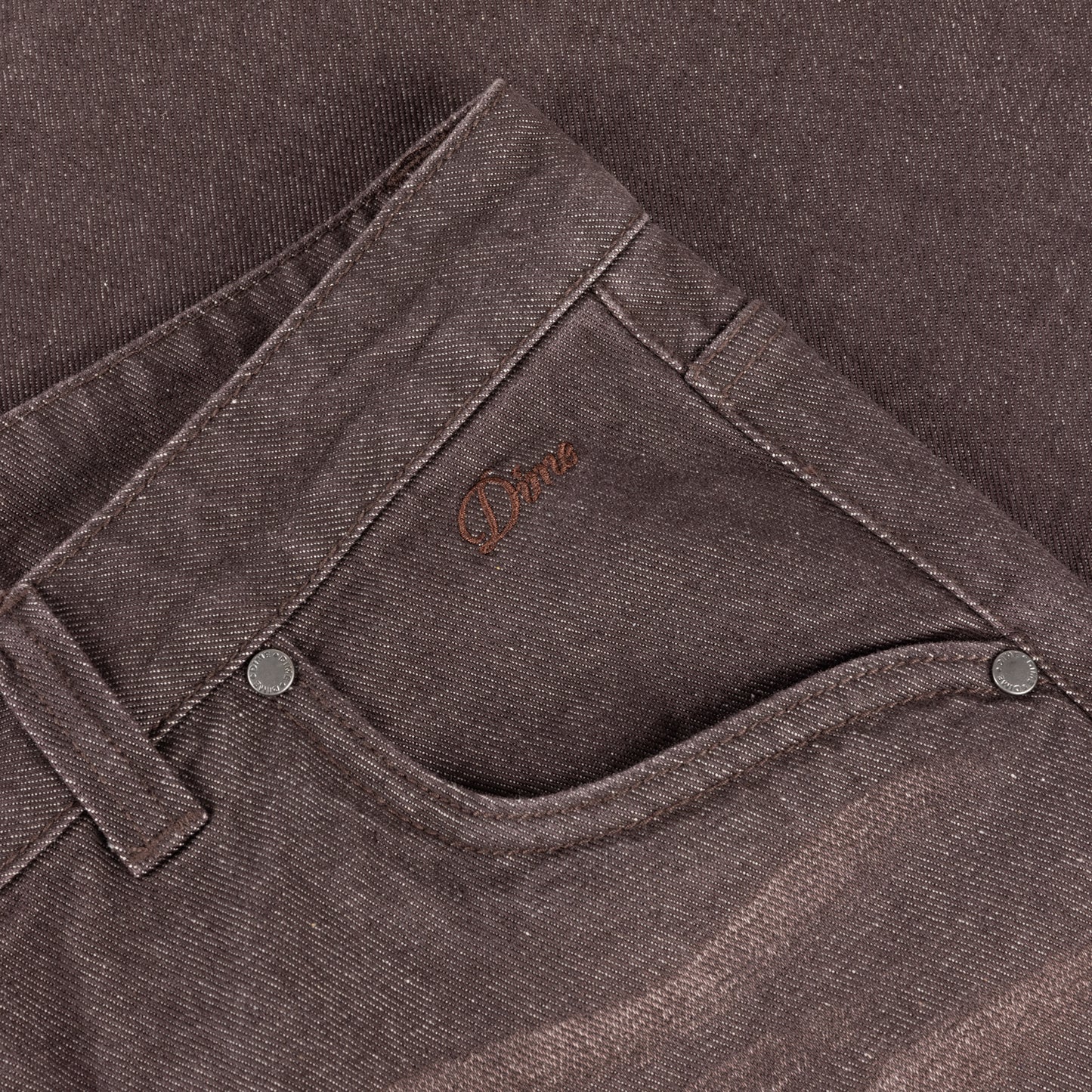 Dime Baggy Denim Pants - Sandblasted Dark Brown