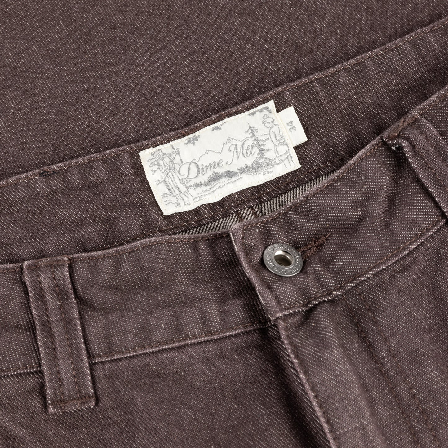Dime Baggy Denim Pants - Sandblasted Dark Brown