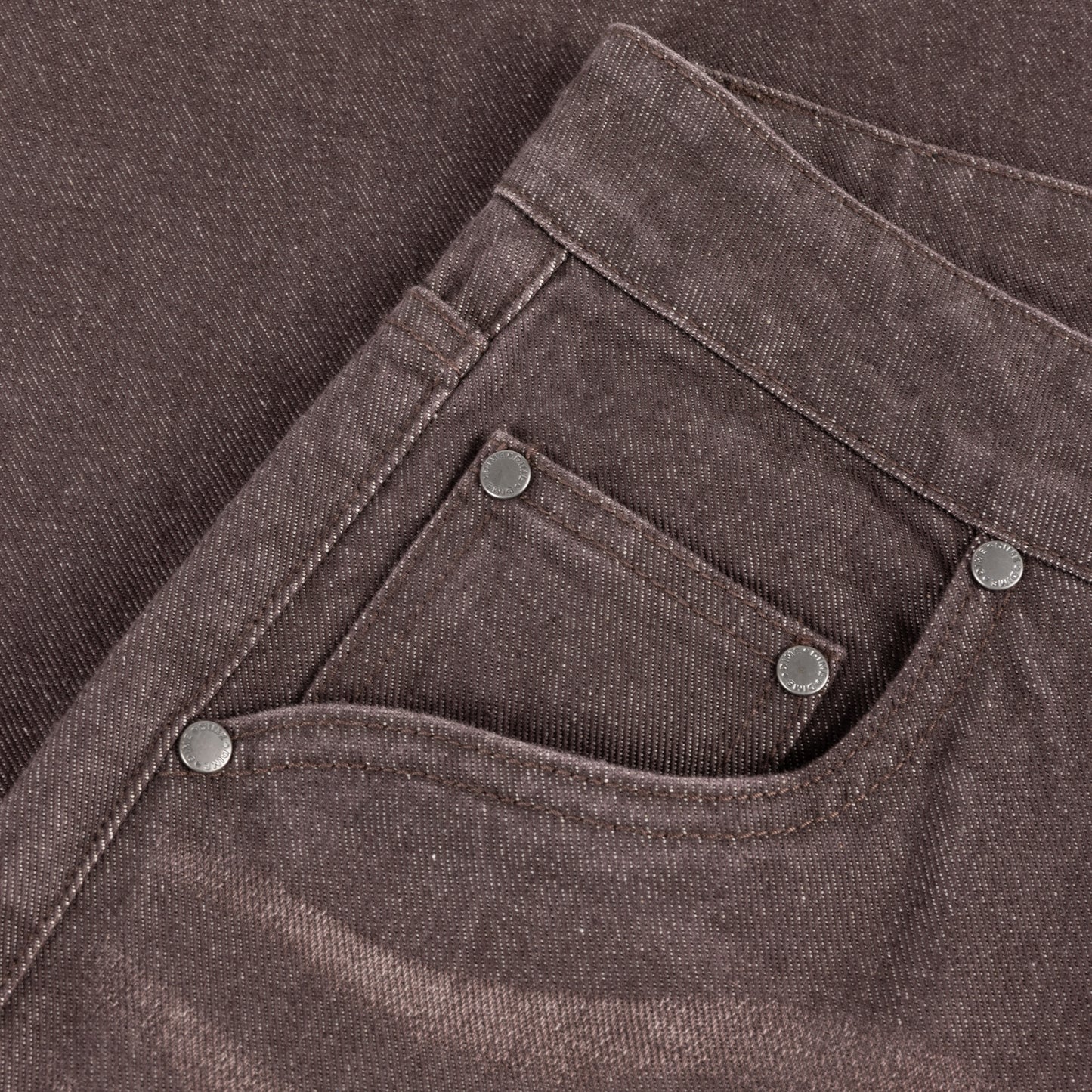 Dime Baggy Denim Pants - Sandblasted Dark Brown