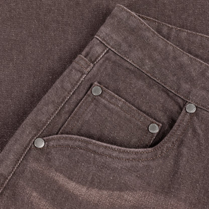 Dime Baggy Denim Pants - Sandblasted Dark Brown