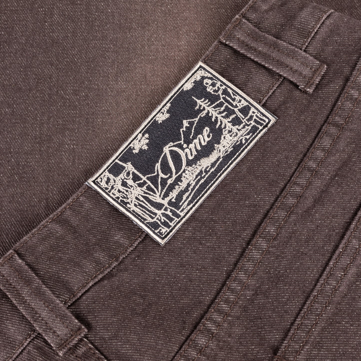 Dime Baggy Denim Pants - Sandblasted Dark Brown