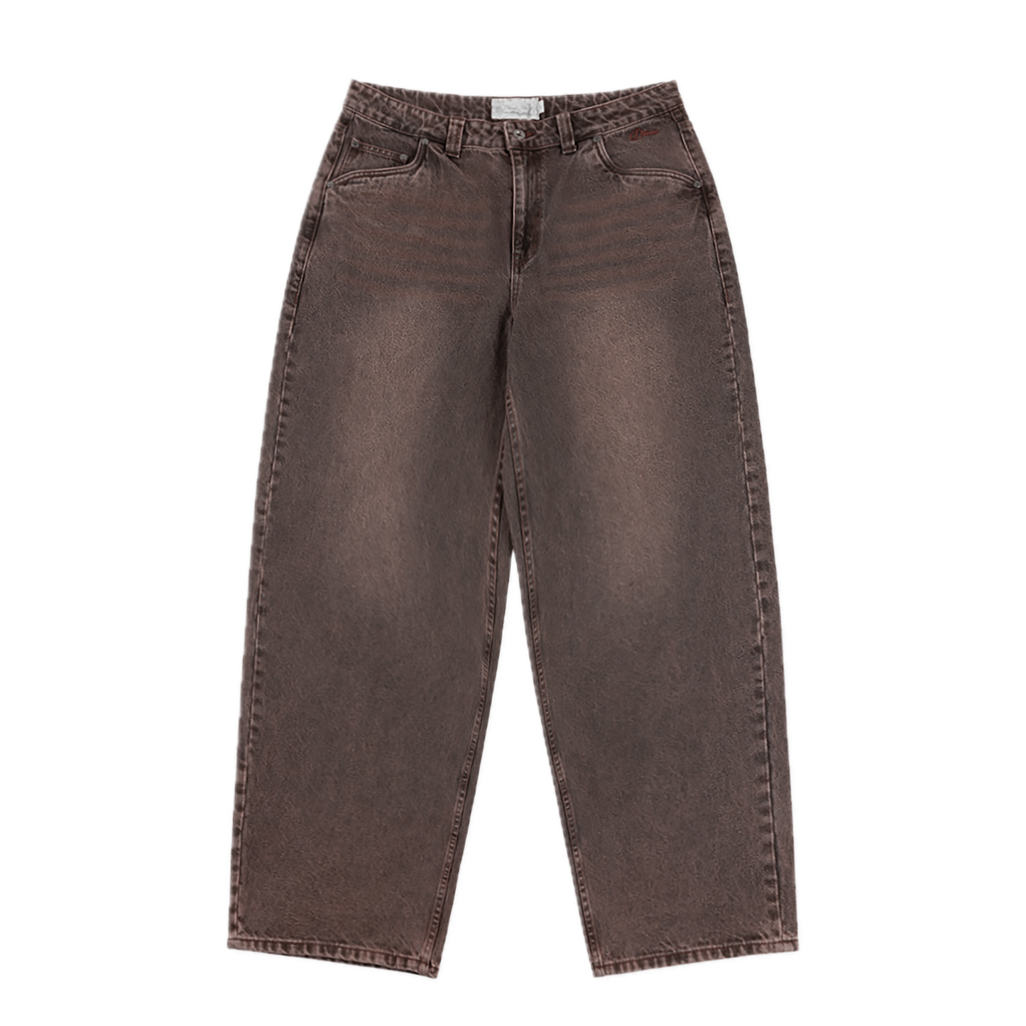 Dime Baggy Denim Pants - Sandblasted Dark Brown