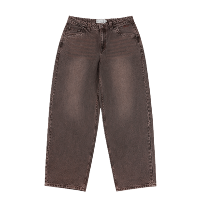 Dime Baggy Denim Pants - Sandblasted Dark Brown