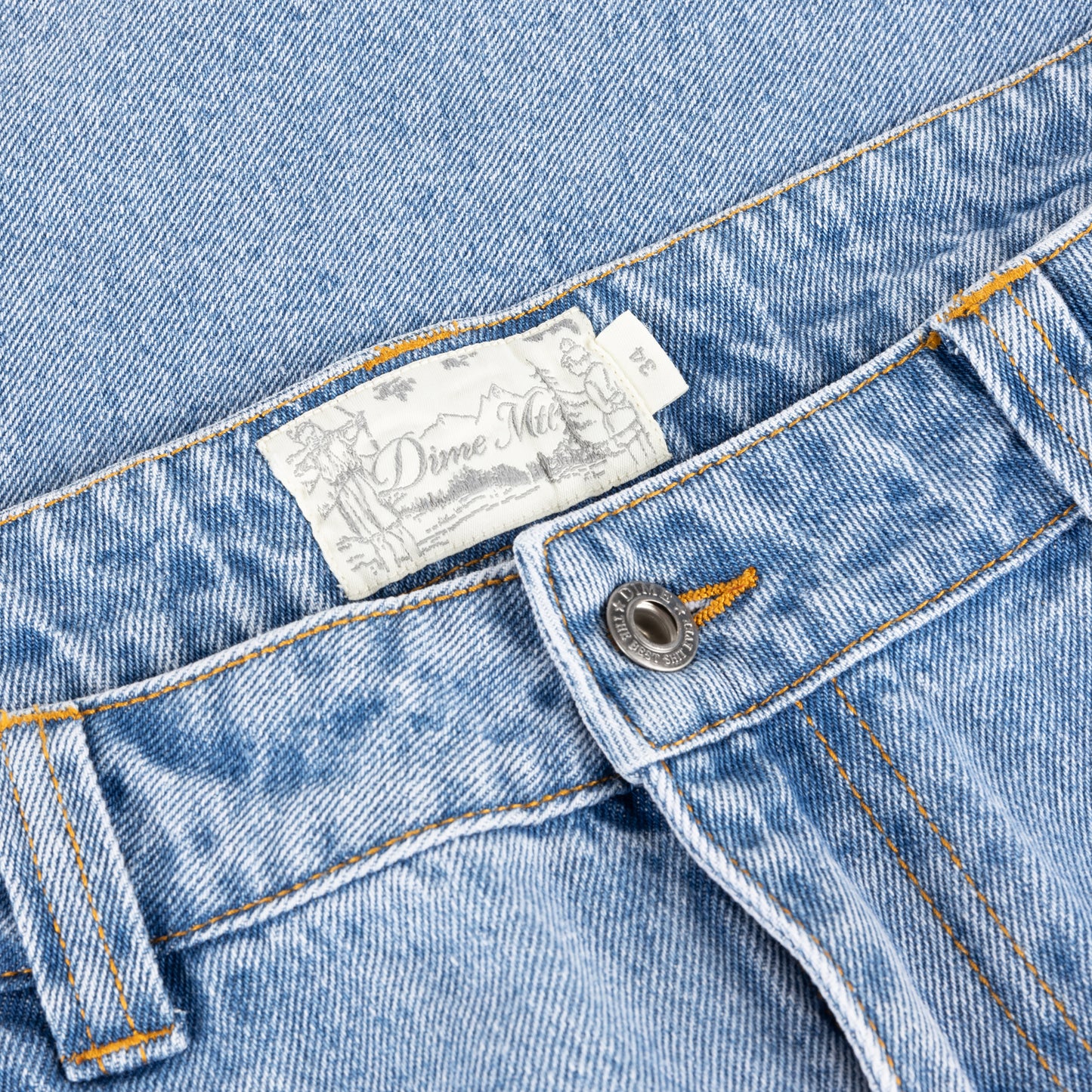 Dime Relaxed Denim Pants - Blue Washed