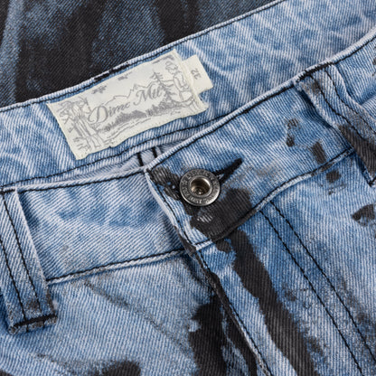 Dime Relaxed Denim Pants - Light Blue (Black Paint)