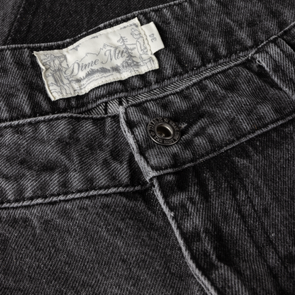 Dime Baggy Denim Pants - Knowtomatic Black