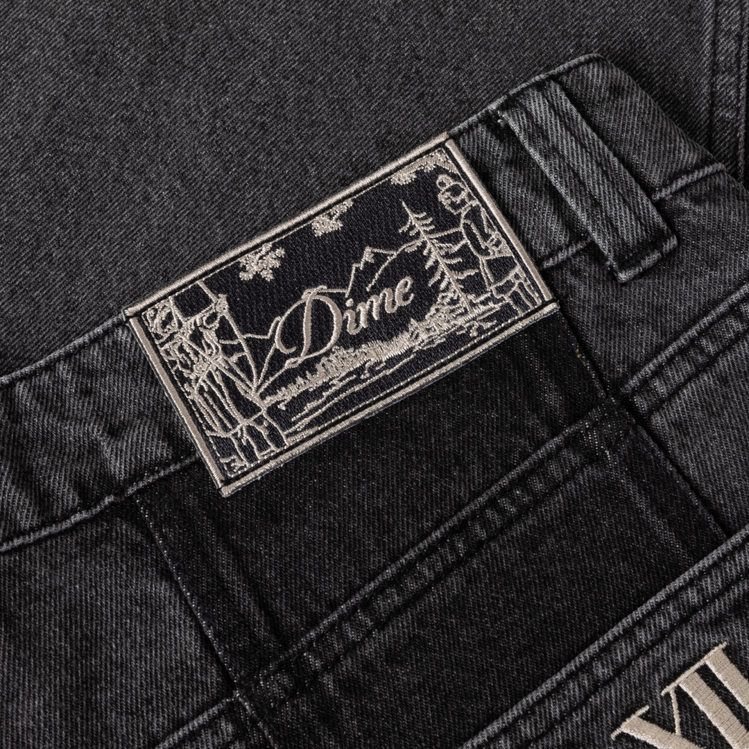 Dime Baggy Denim Pants - Knowtomatic Black