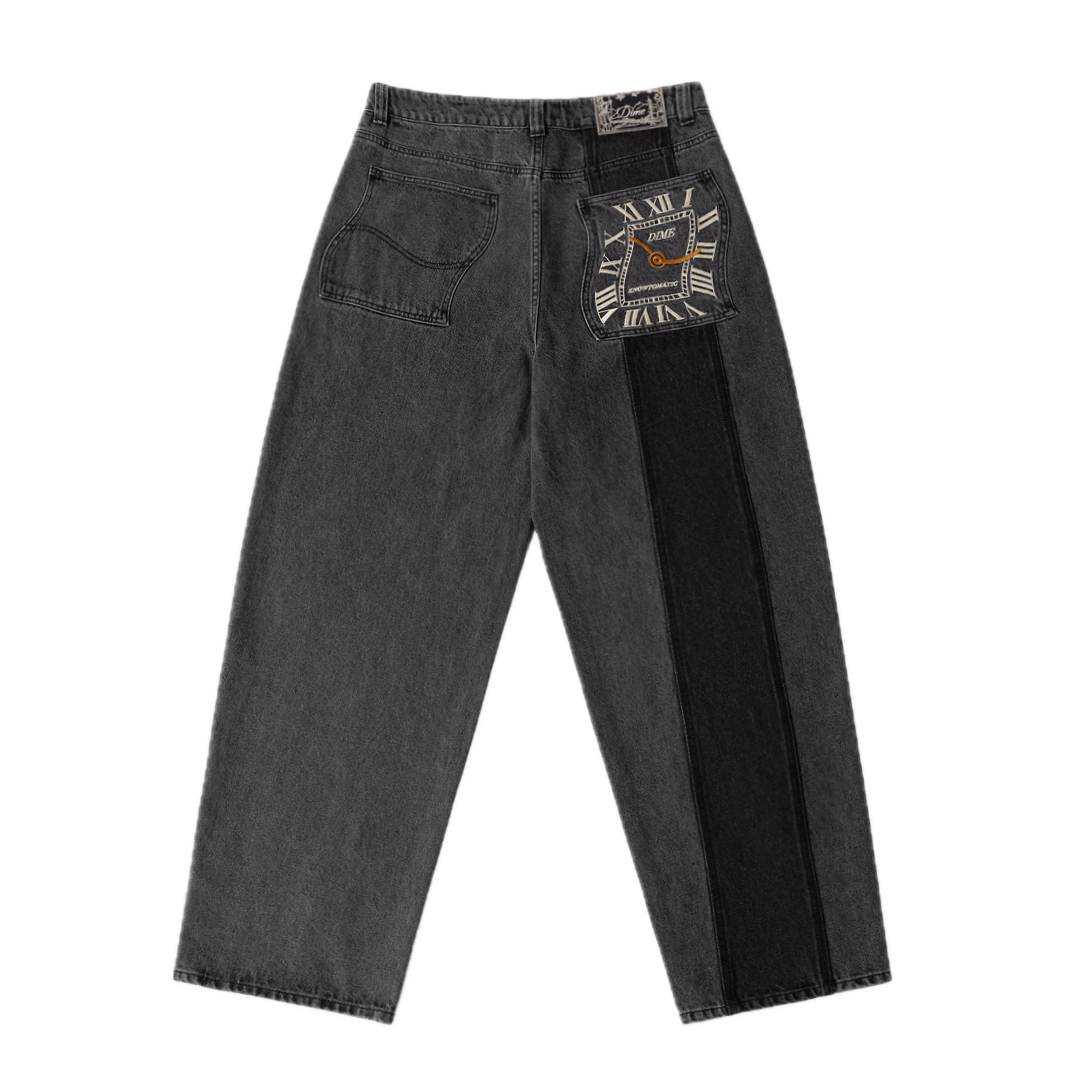 Dime Baggy Denim Pants - Knowtomatic Black