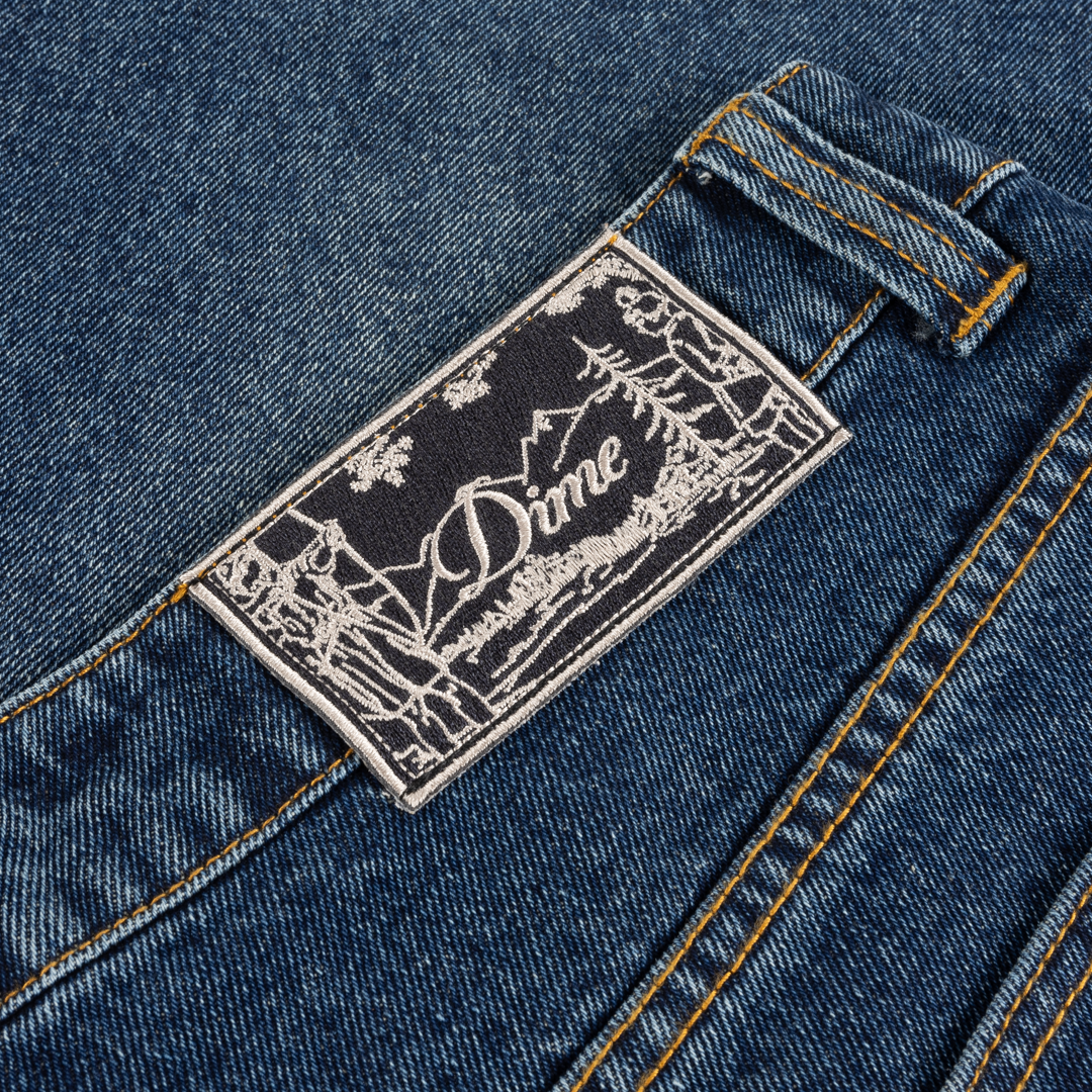 Dime Baggy Denim Pants - Sandblasted Night Indigo