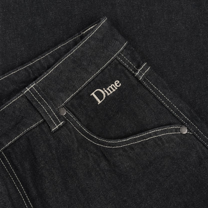 Dime Classic Baggy Denim Pants - Black Washed (Contrast Stitch)