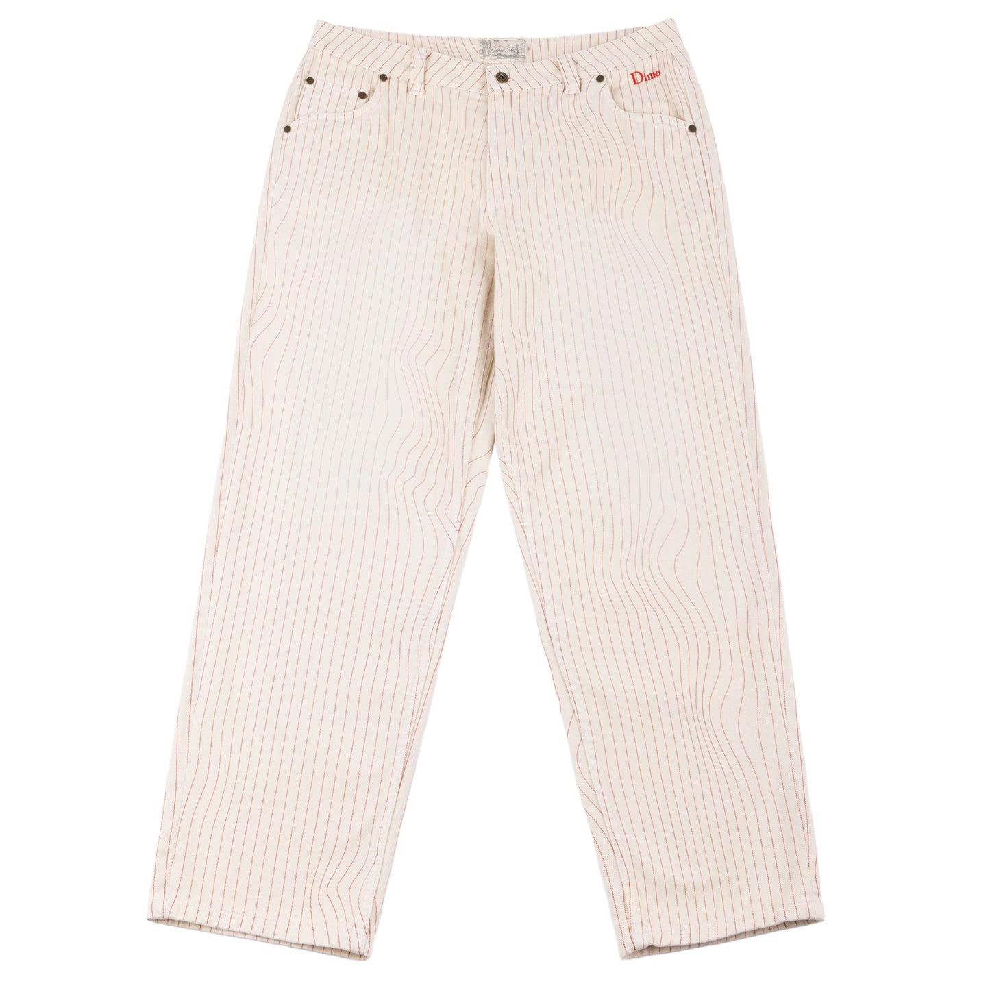 Dime Classic Relaxed Denim Pants - Striped Warm White