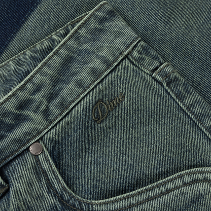 Dime Baggy Denim Pants - Distressed Green