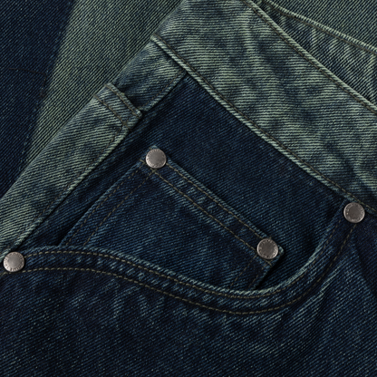 Dime Baggy Denim Pants - Distressed Green