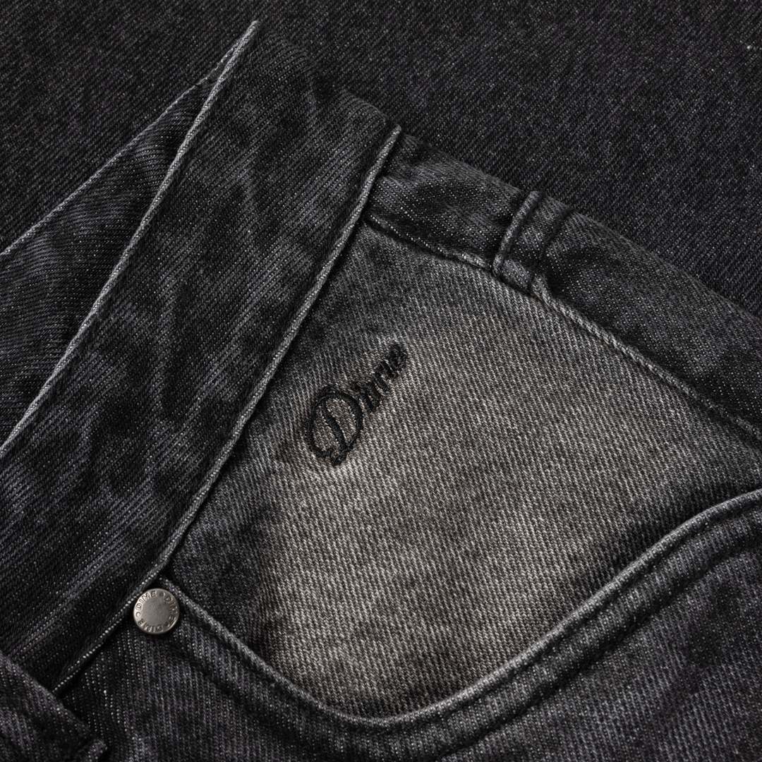 Dime Relaxed Denim Pants - Sandblasted Black