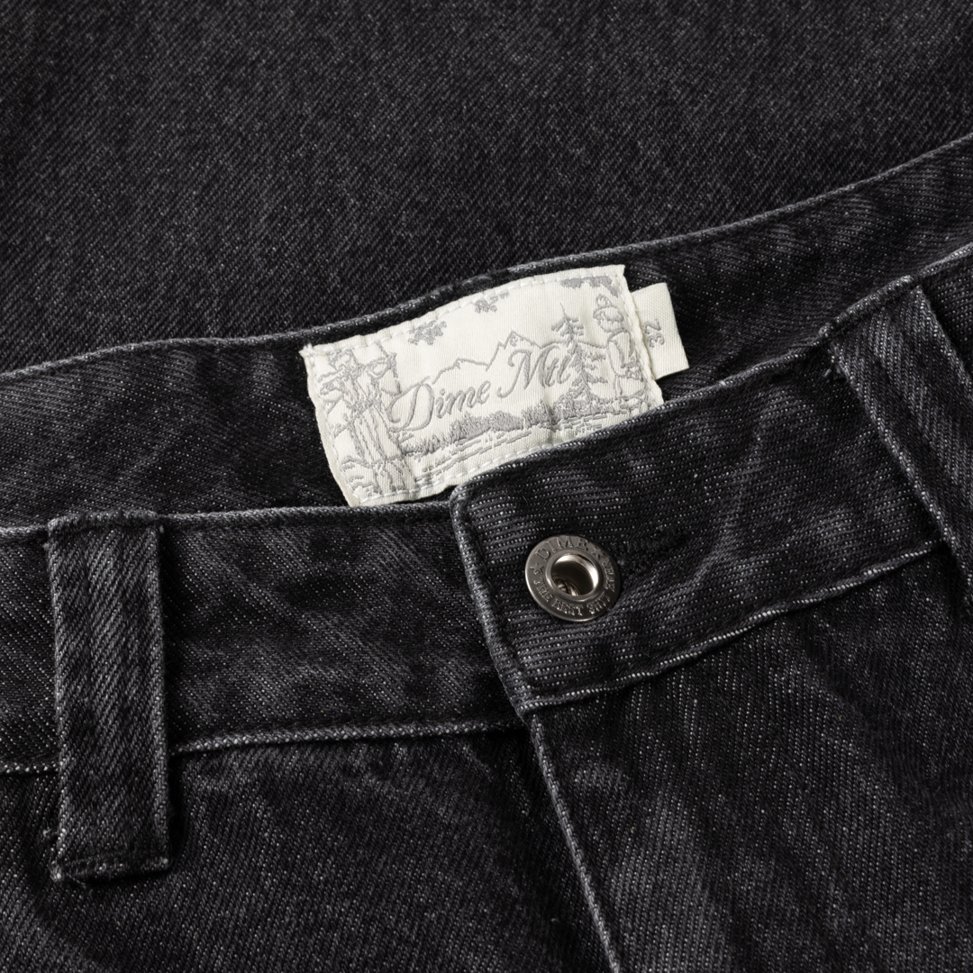 Dime Relaxed Denim Pants - Sandblasted Black